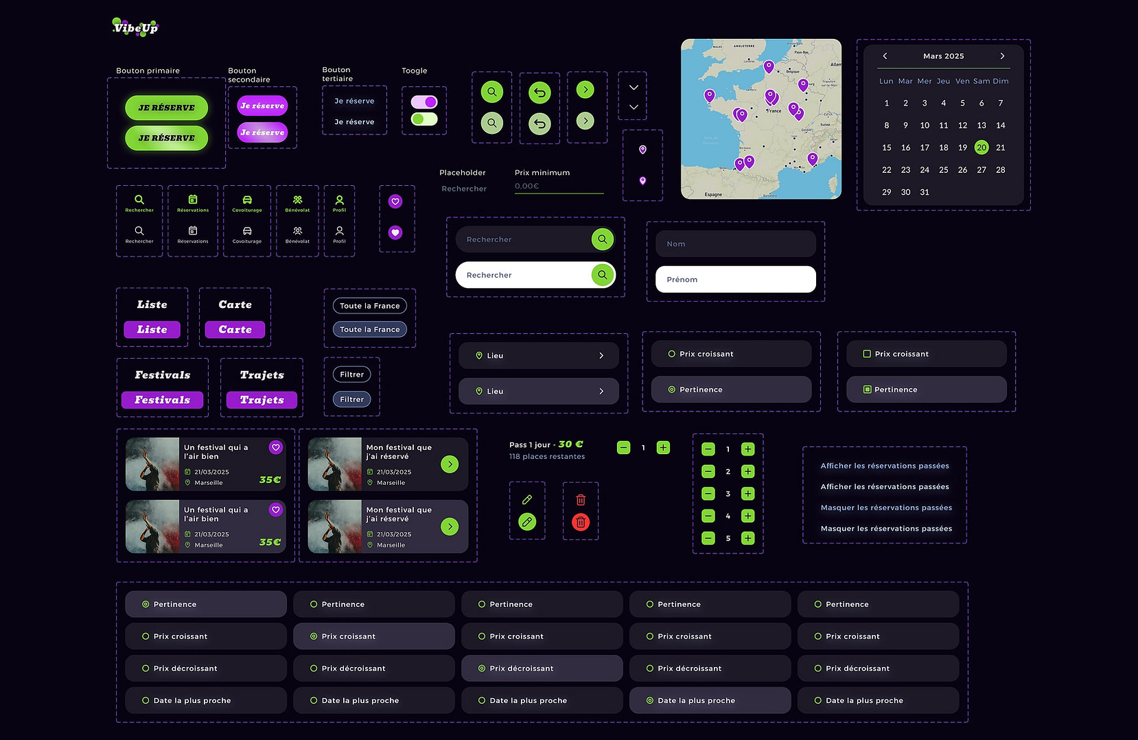 Design System de l'application VibeUp